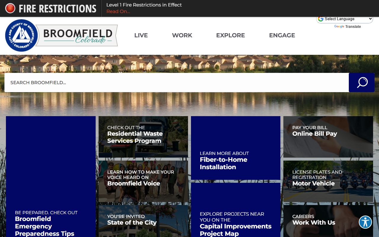 Broomfield City and County homepage resources