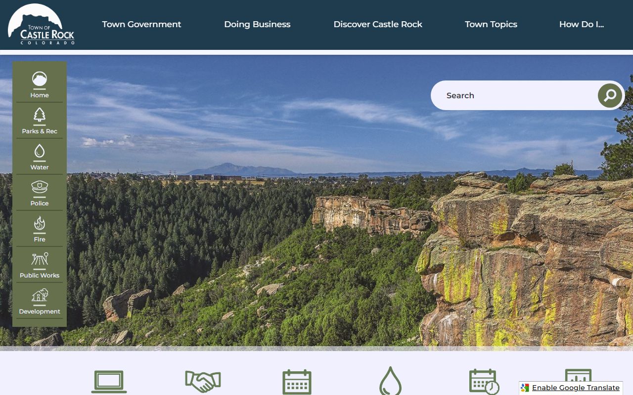 Castle Rock town homepage resources