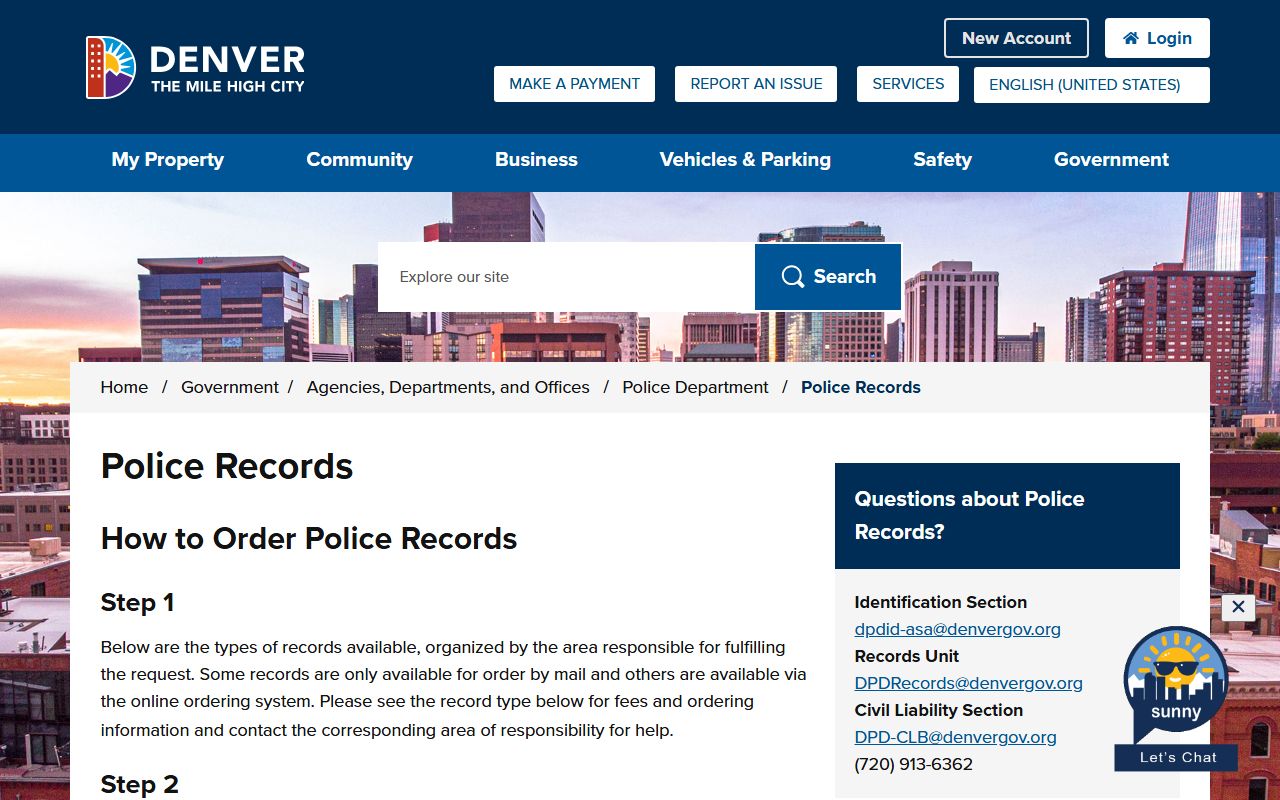 Denver Police records information