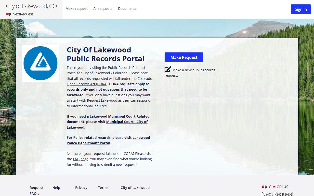 Lakewood public records portal
