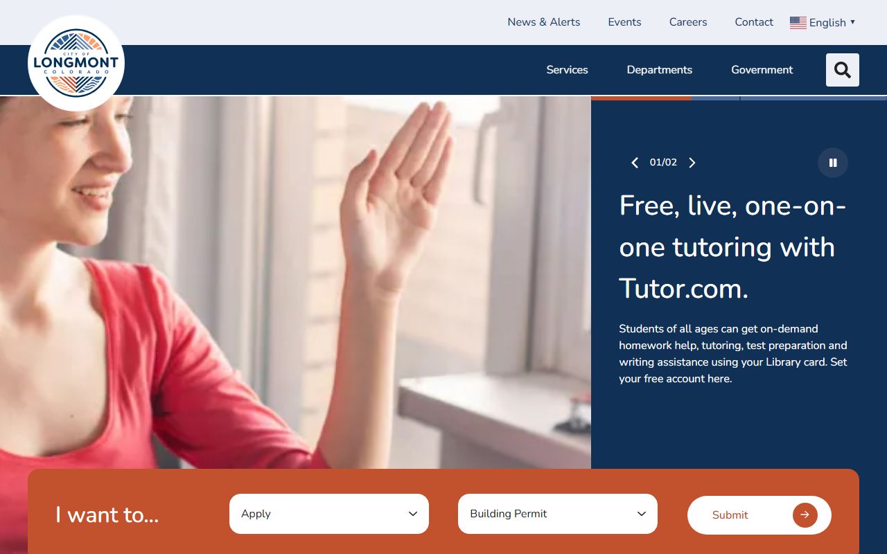 Longmont city homepage resources