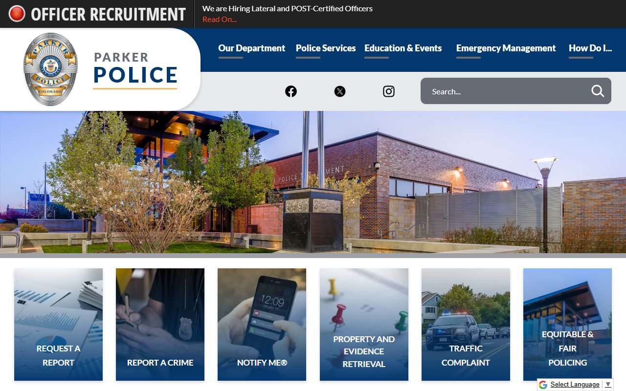 Parker Police Department building