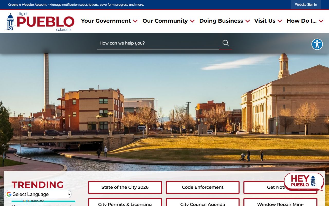 Pueblo city homepage resources