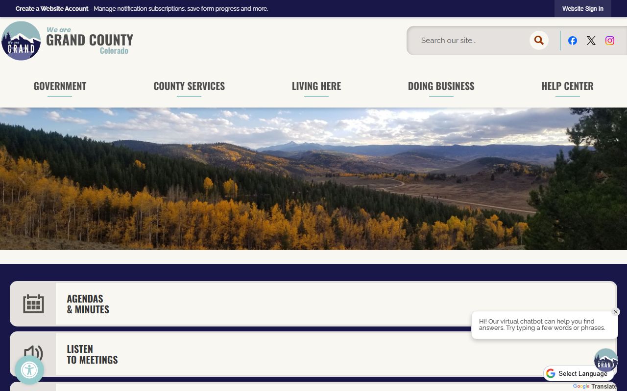 Grand County Sheriff's Office and government homepage