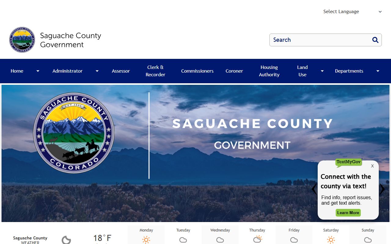 Saguache County Sheriff's Office website for 72 hour booking records access
